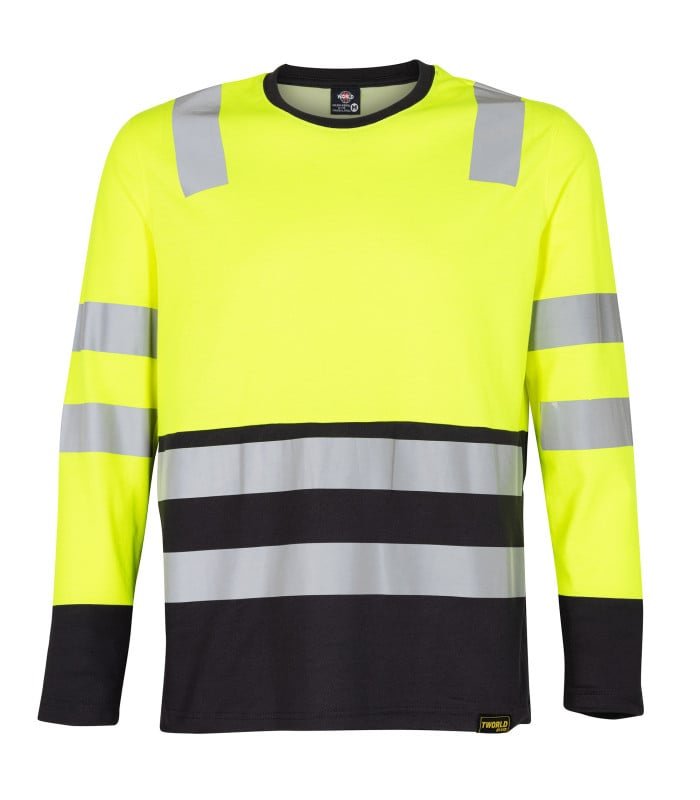 [13017] Polera Hibrida Hi-Vis Bi Color Manga Larga Hombre